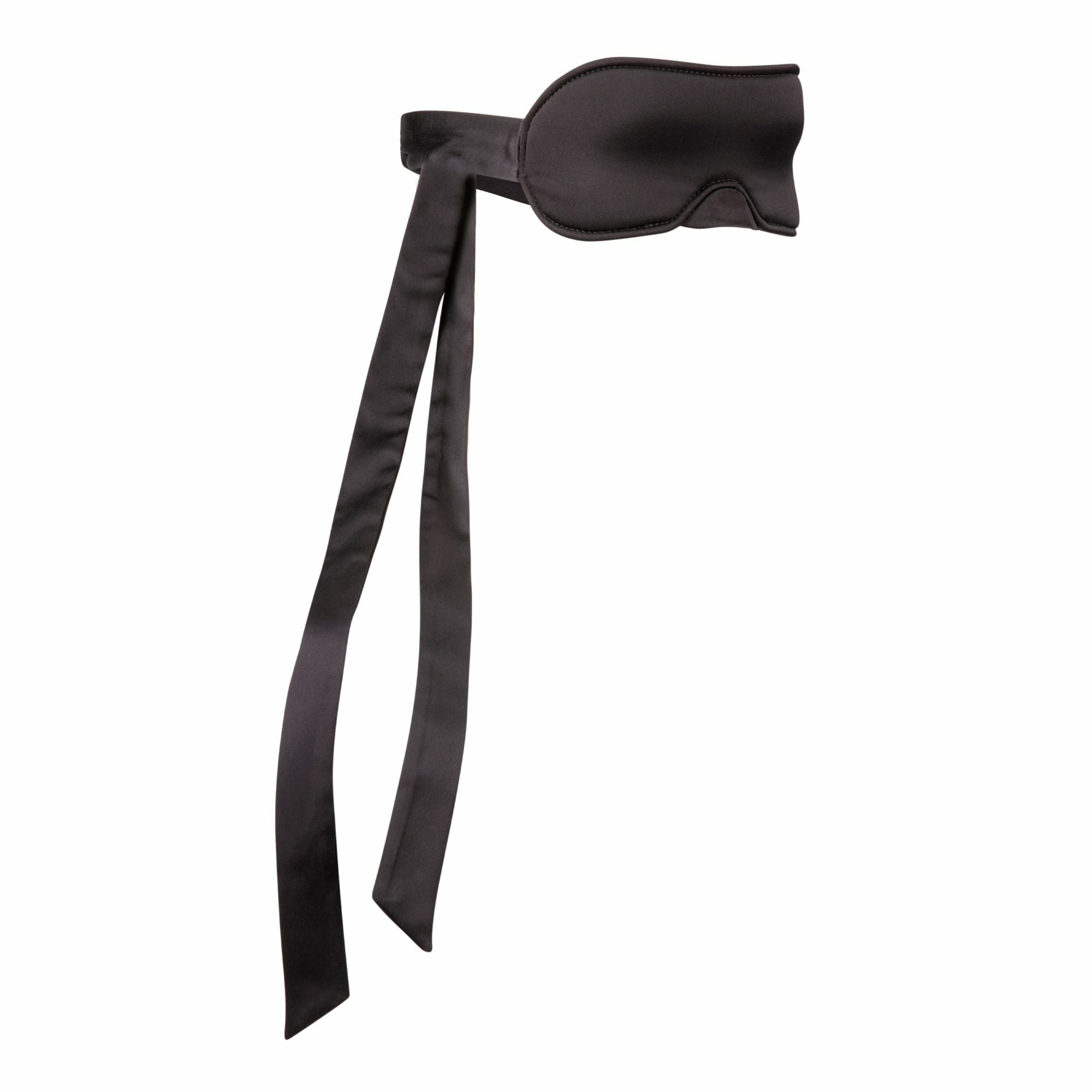 Coup de foudre black satin mask and cuffs